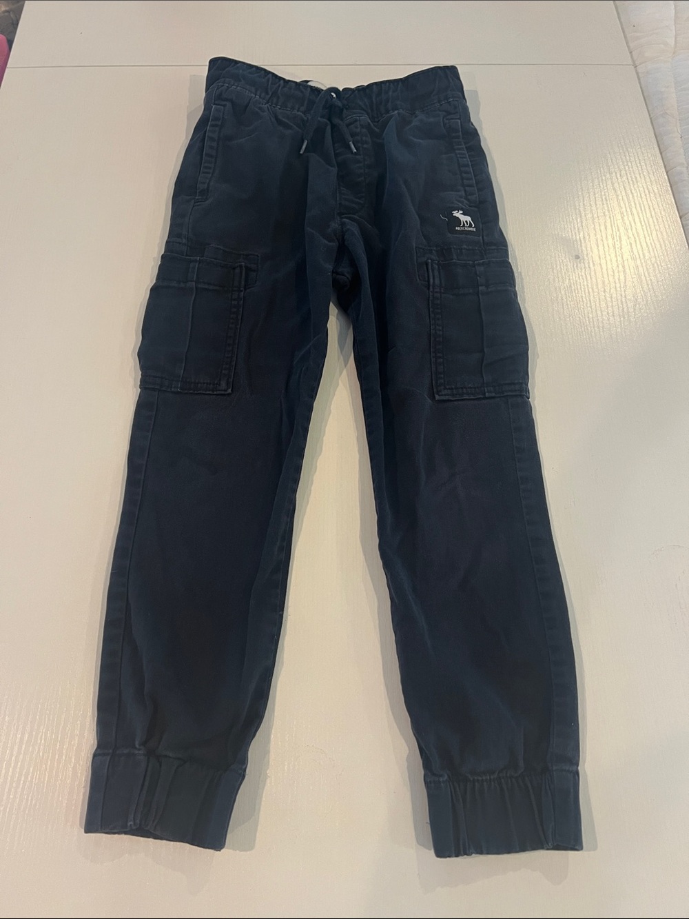 abercrombie kids navy cargo pants with drawstring